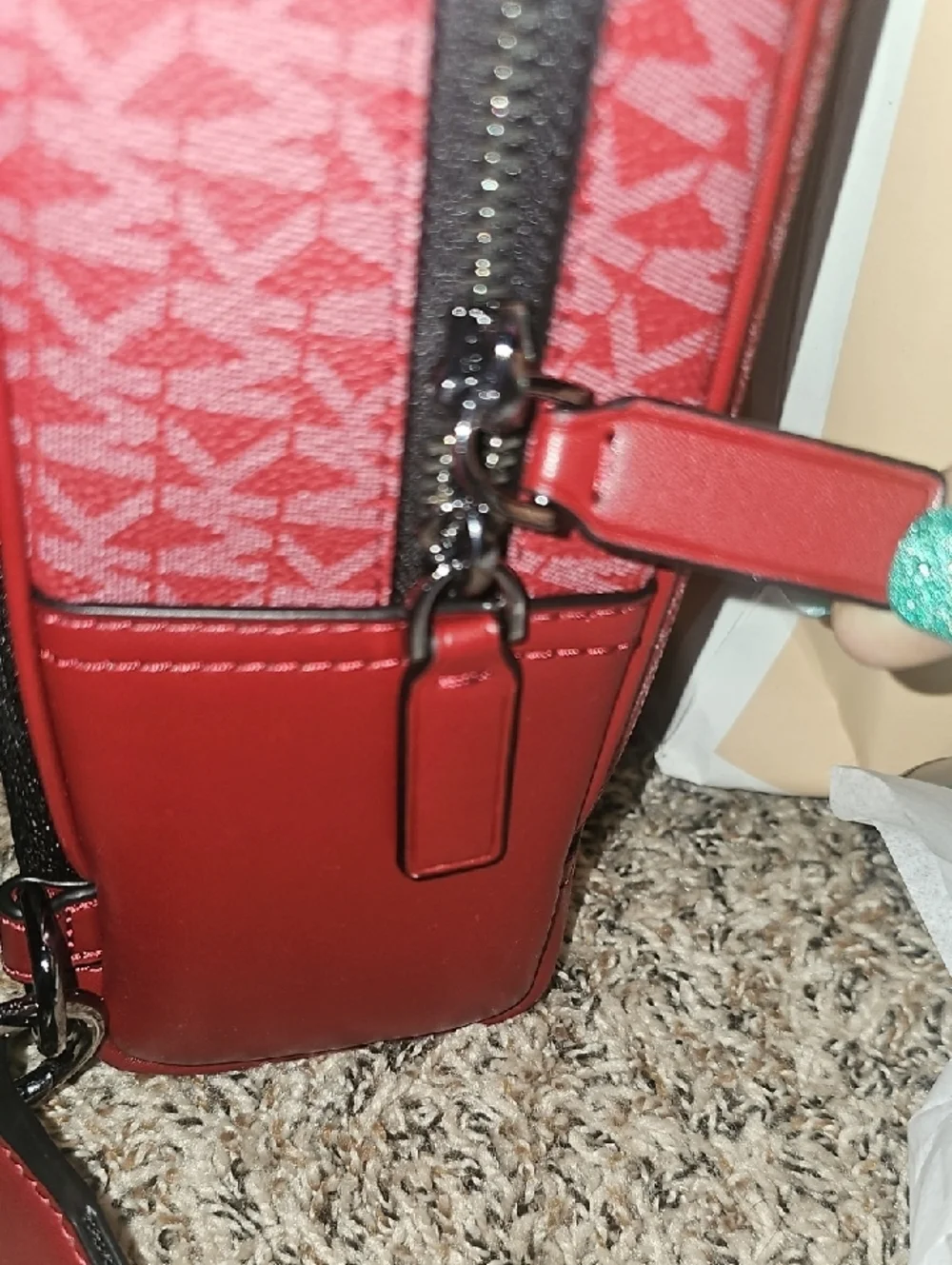 Michael Kors Men’s Red MK Signature Belt Bag - Picture 11 of 16